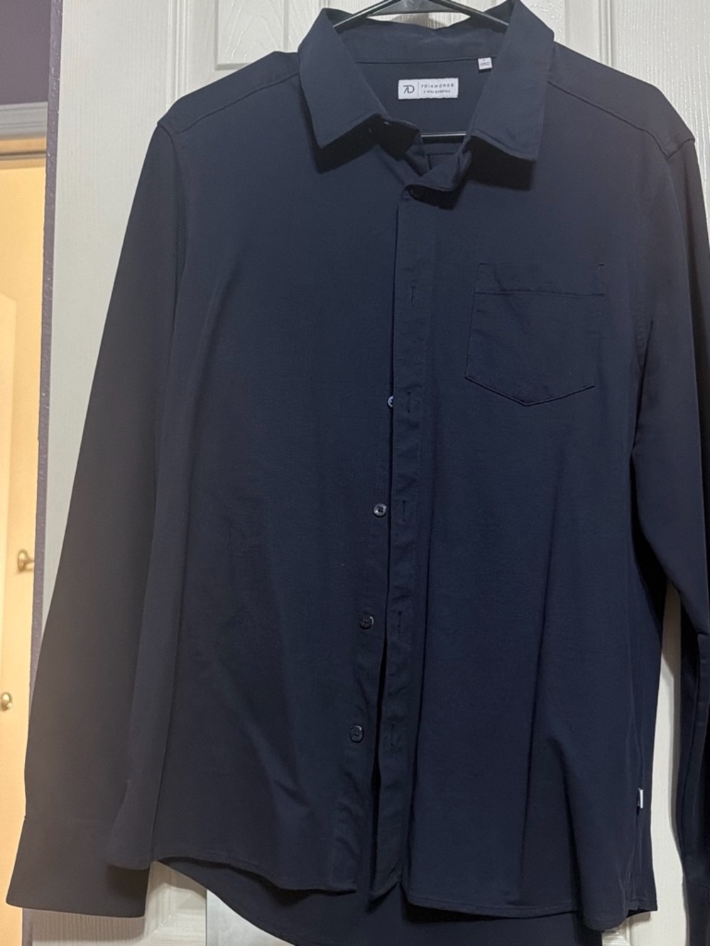 7 Diamonds Men’s Black Long Sleeve Dress Shirt